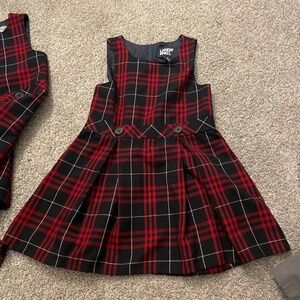 Lands End School Uniform Jumper Size 5 CLASSIC NAVY LARGE PLAID